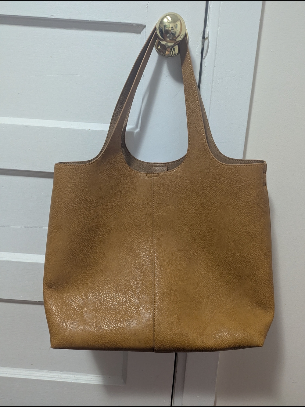 Madison West Tan Leather-Style Tote
